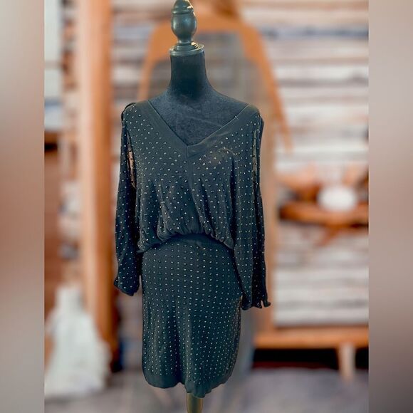 🔥🔥Faith Connexion Embellished Studded V Neck Slouchy Mini  Dress Size S - Picture 6 of 16